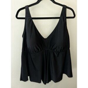 Torrid Tankini Top Size 3 Plus Size Black EUC Swimsuit Bathing Suit Womens 22 24